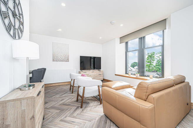 Lounge with open plan kitchen