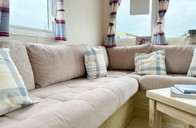 Comfortable corner sofa inside the 2018 ABI Summer