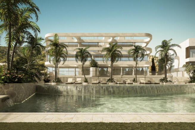Pool area and façade