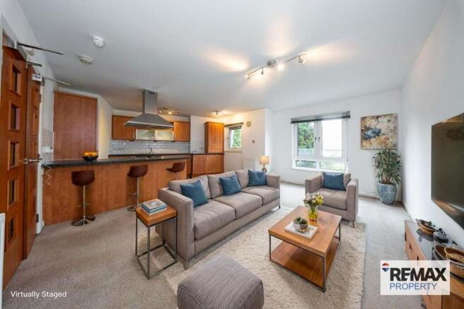 Virtually Staged Open Plan Lounge/Kitchen