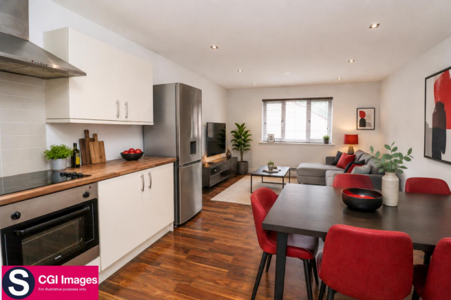 CGI Image - Kitchen/Dining/Living Room