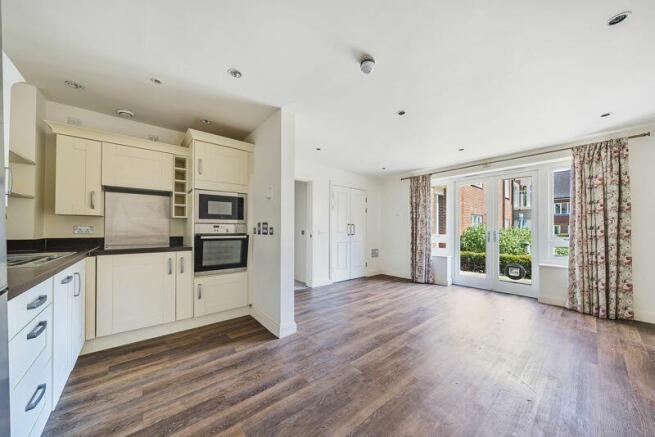 Living/dining room through to kitchen