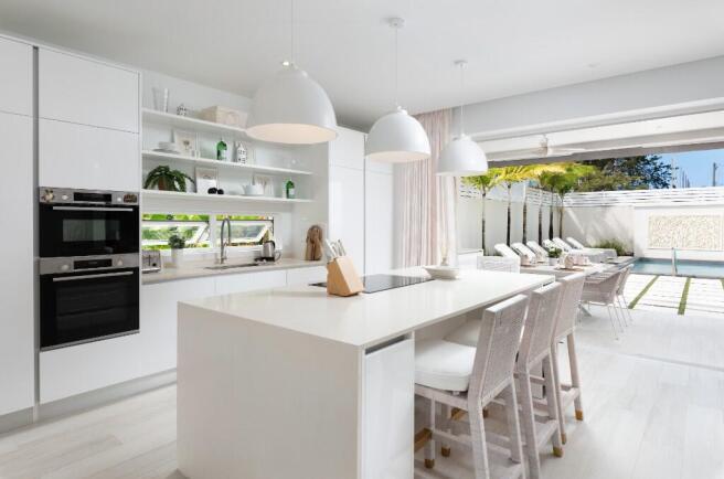 Kitchen view to pool