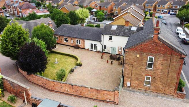 Aerial view showing private plot, gated access and