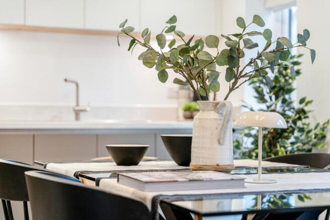 The ash decorative shot of kitchen table