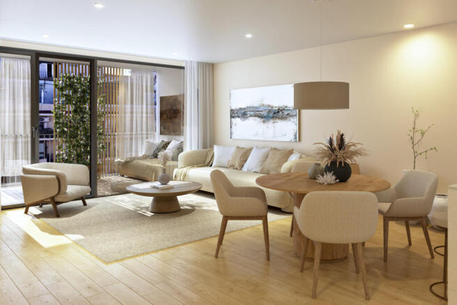 Living area with direct balcony access