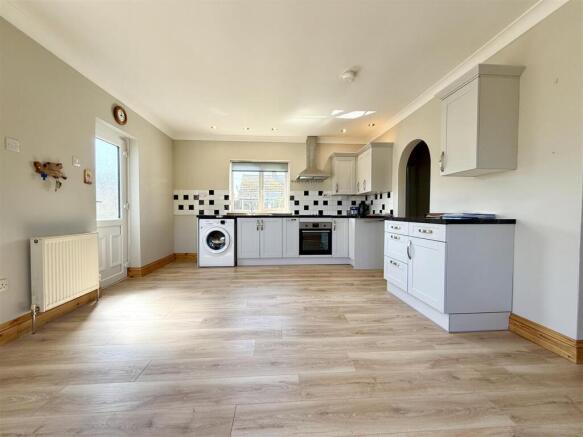 open plan kitchen dining living
