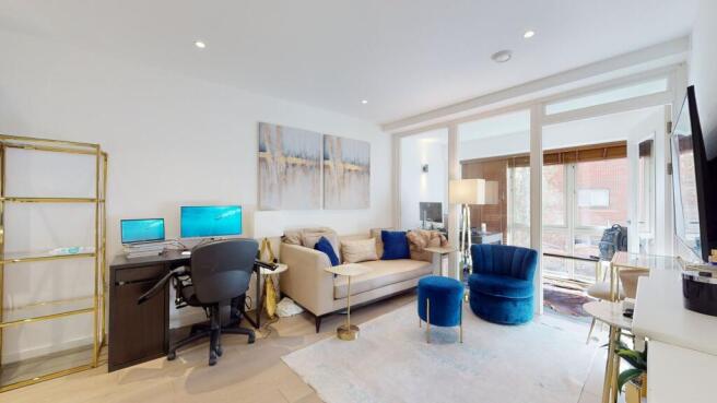 Bright modern lounge with dedicated study area...