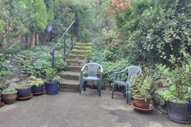 The first part of the garden outside the back door