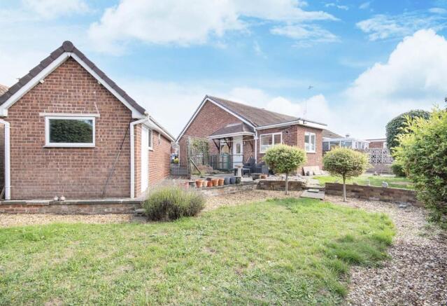 large rear garden and garage 