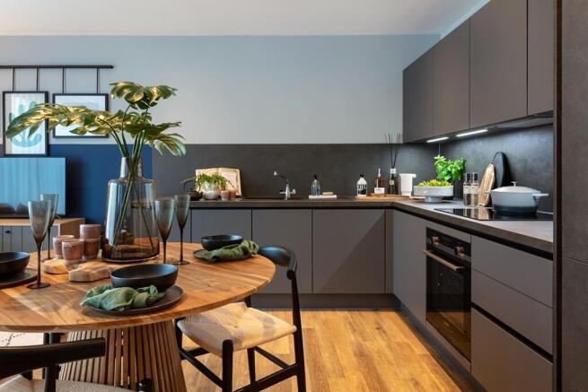 Integrated appliances included - typical Taylor Wimpey apartment