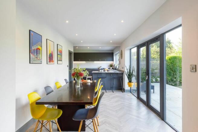 Kitchen and family room