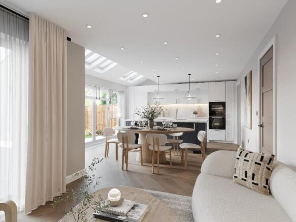 Living Area, Kitchen