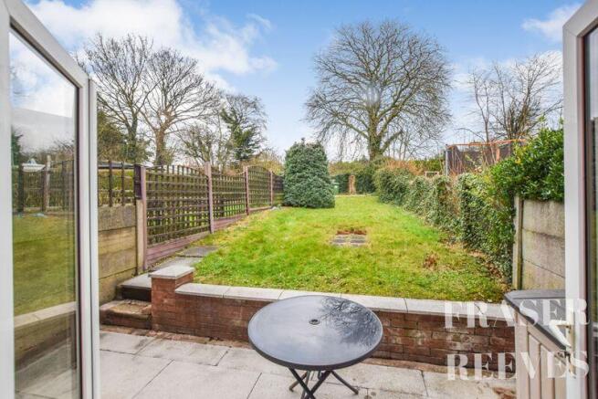 view of garden from French doors