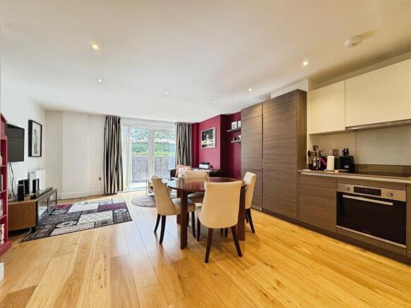 Reception/kitchen/dining area