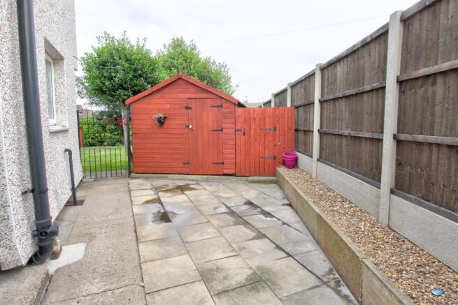 Side patio and shed