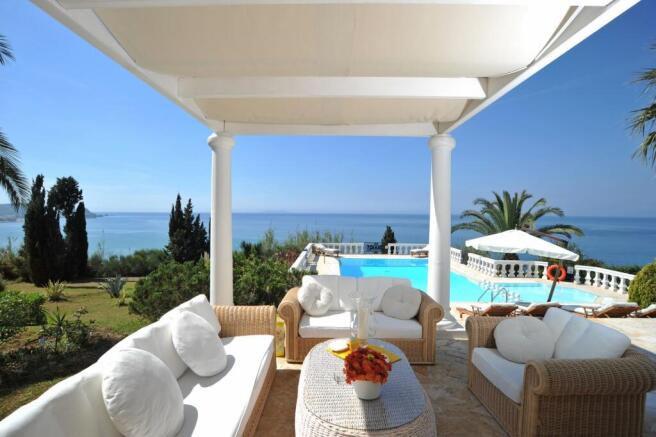 From the villa - pool and sea