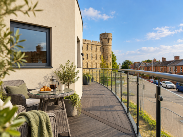 Private balcony with views towards The Keep