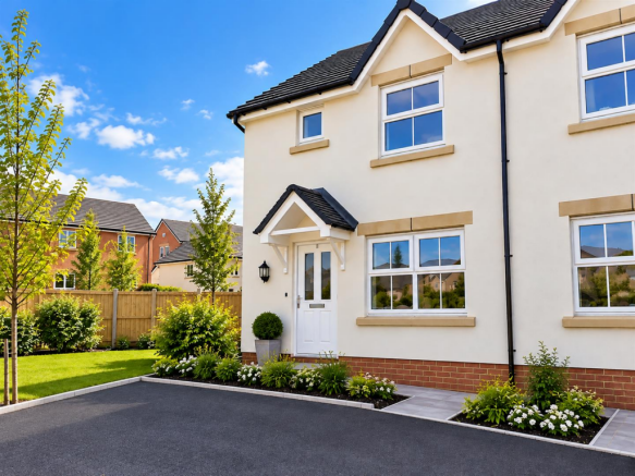 3-bed semi-detached on Plot 144 -  The Kinmel, Phase 2, Manor Gardens, Wrexham Road, Wrexham, LL14 4DN, £245,000