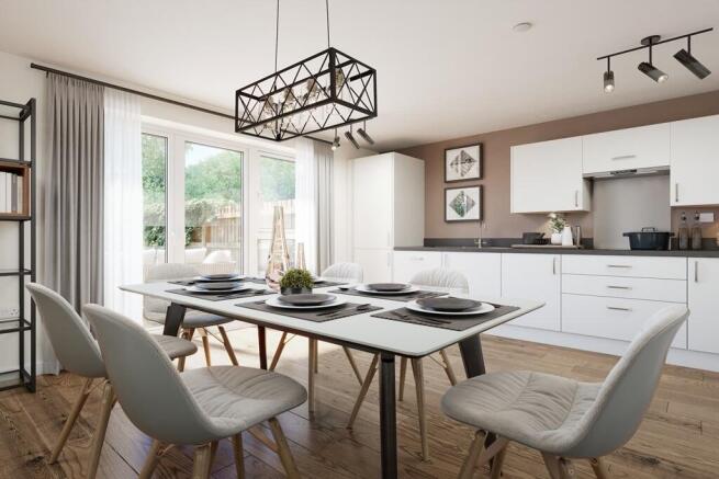 Large kitchen area with outside access