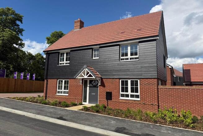External view of the Ranmore housetype showing the front elevation and surrounding landscaping