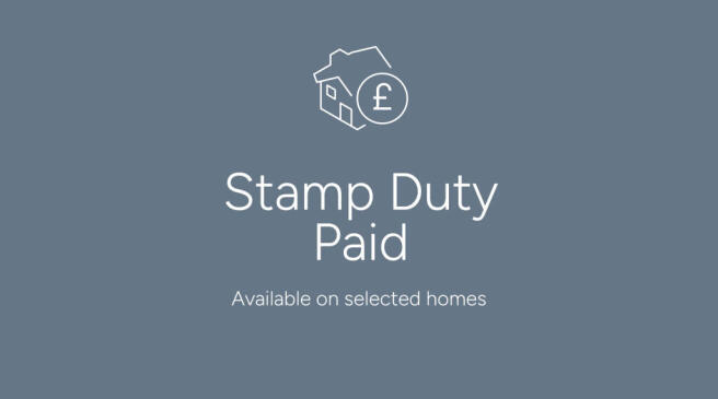 The image displays the text "Stamp Duty Paid" along with a house icon and a pound symbol