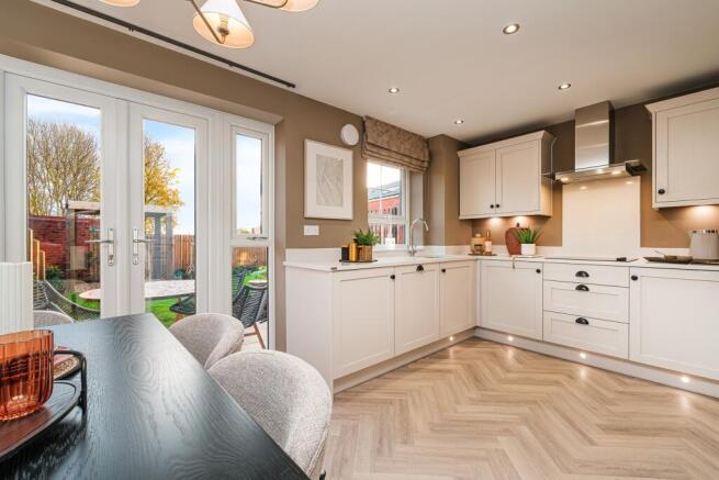 Interior view of the kitchen & dining in our 4 bed Hesketh home
