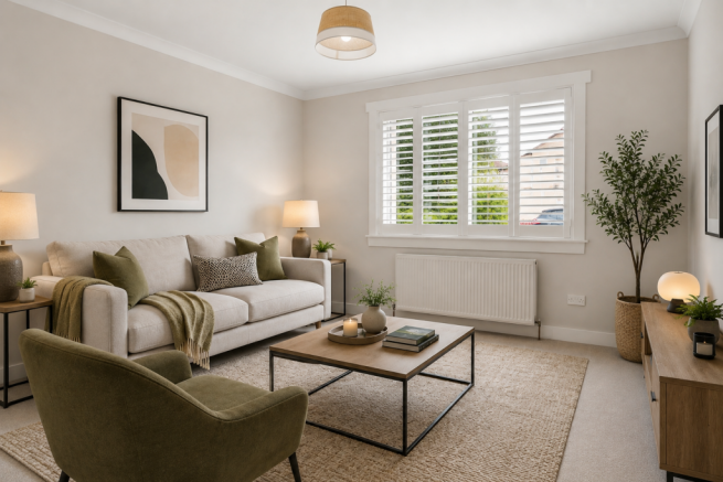 Virtually Staged Living Room