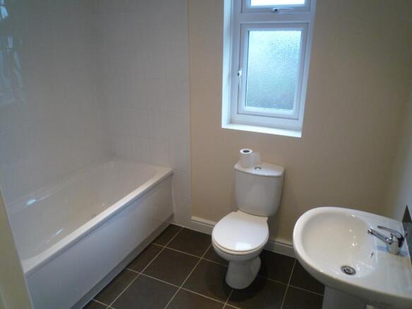Clean and crisp bathroom