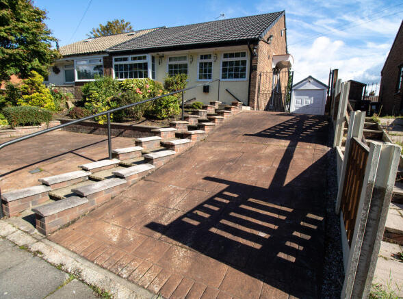 Front Elevation, Driveway and Garage