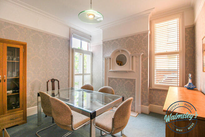 Dining room with french doors to garden