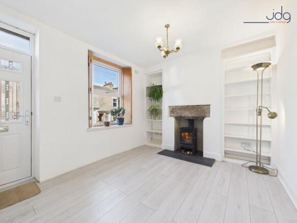 Living Room with wood-burning stove