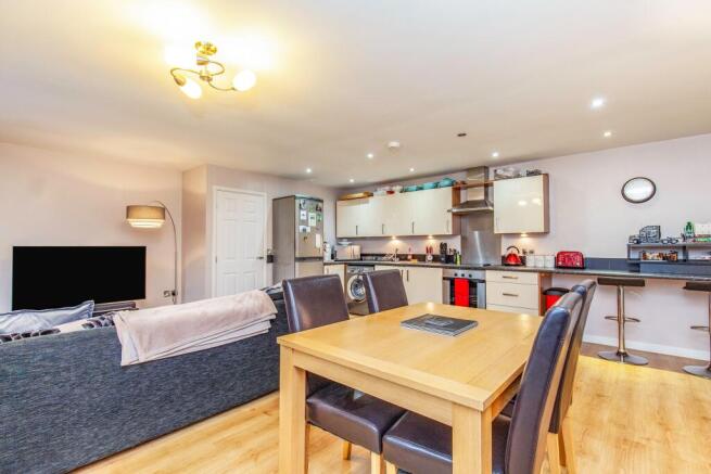 open plan kitchen, d