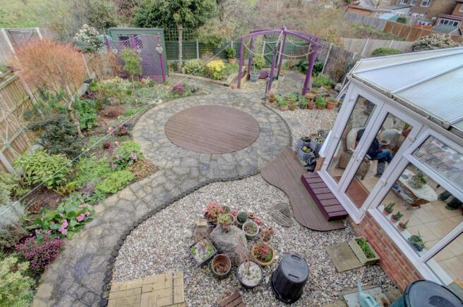 Aerial shot of garden