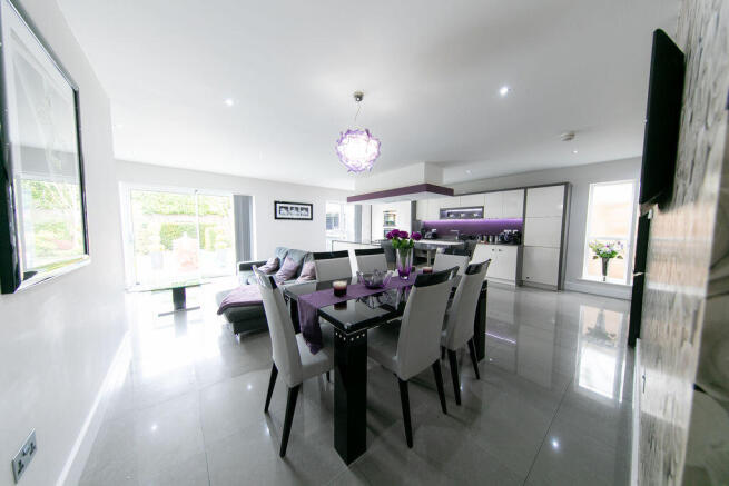 Open plan kitchen, living and dining ...