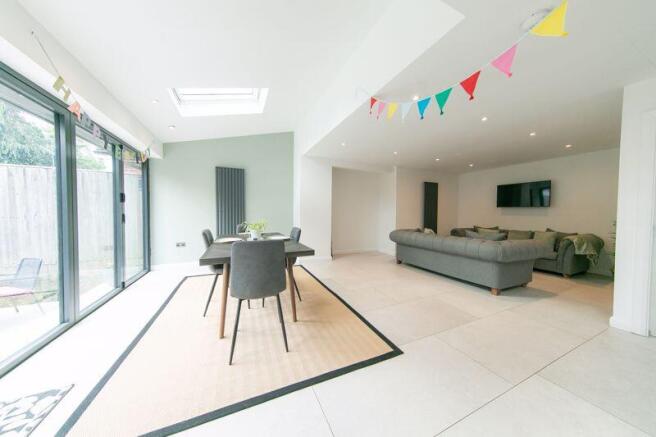 Open plan living and dining space