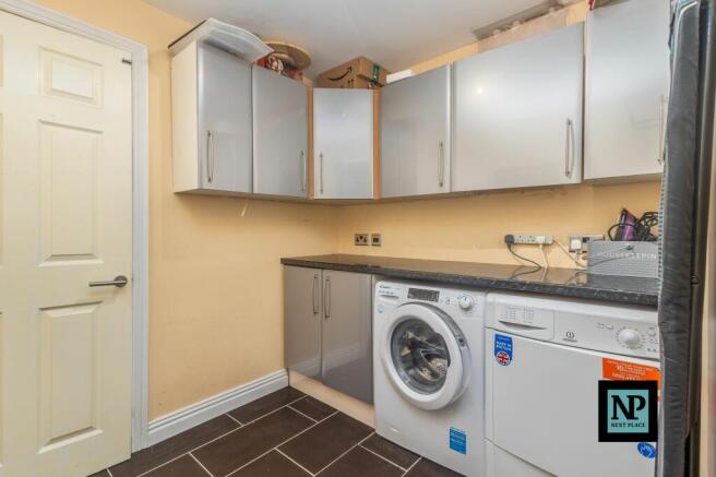 Utility room and storage area.