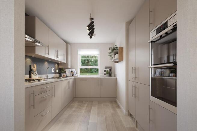 internal cgi of the kitchen in the hemlock at highgrove