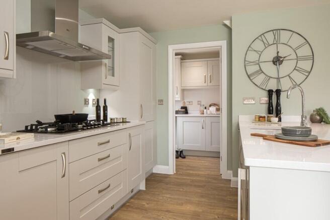 Kitchen and utility room in the Cornell, 4 bedroom home