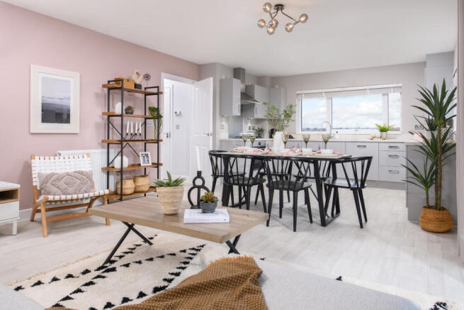 Stylish open-plan kitchen and living space