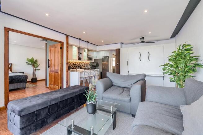 Lounge onto Kitchen and Bedroom