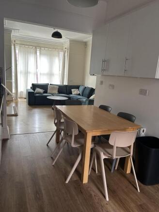 Bright open-plan living and dining space...