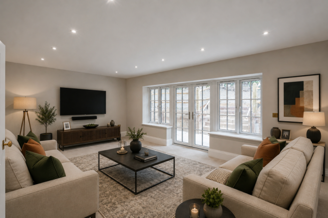 Furniture and furnishings have been virtually staged