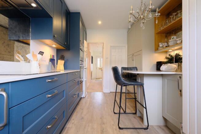 Modern kitchen with quartz work tops