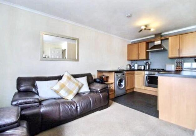 Spacious open plan living room and kitchen area...