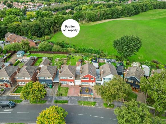 Aerial View of Property and Fields Behind