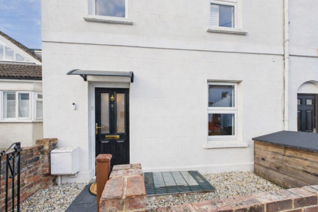 Modern semi-detached house entrance
