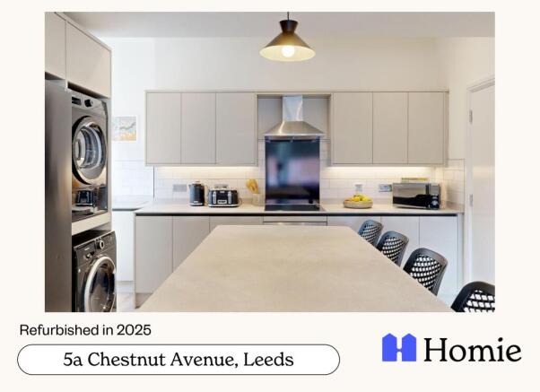 Modern, clean kitchen with ample workspace and ...