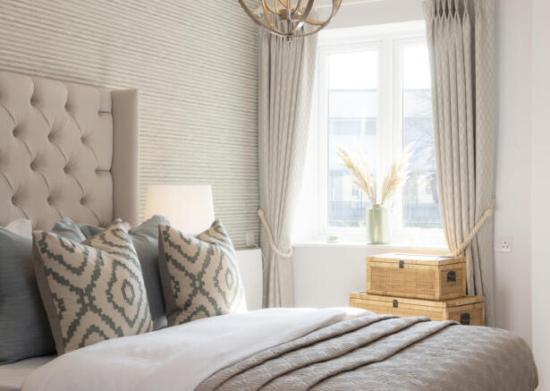 a bed with a window