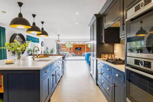 Spacious Kitchen leading to large bi-folds out onto the patio
